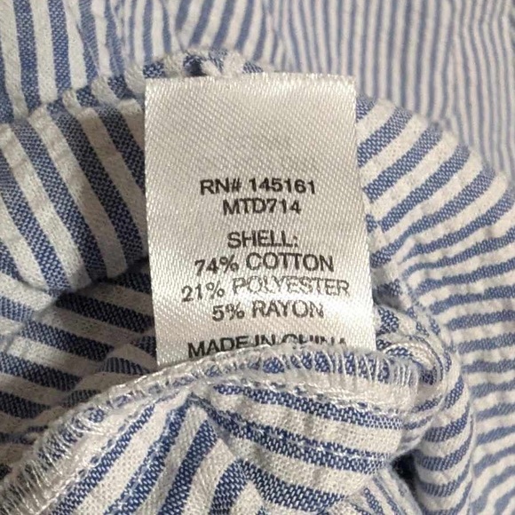 Blue and White Striped Tank with Bow Back Size L - Picture 4 of 6